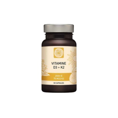 60 capsules Kala Health Vitamine D3 & K2 50/75 mcg