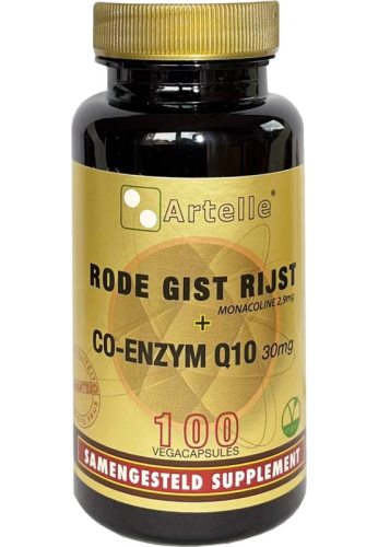 100 vegacaps Artelle Rode Gist Rijst 100 mg + Co-Enzym Q10 30 mg 