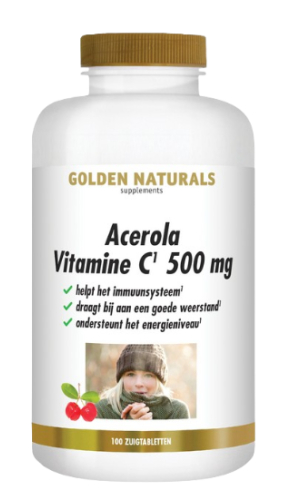 100 Lutschtabletten Golden Naturals Acerola Vitamine C 500 mg