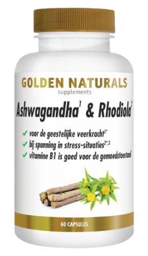 60 Kapseln Golden Naturals Ashwagandha & Rhodiola