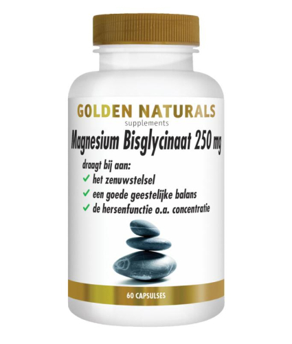 60 Kapseln Golden Naturals Magnesium Bisglycinaat 250 mg