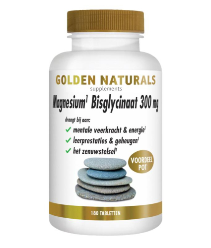 180 Tabletten Golden Naturals Magnesium Bisglycinaat 300 mg Voordeelpot