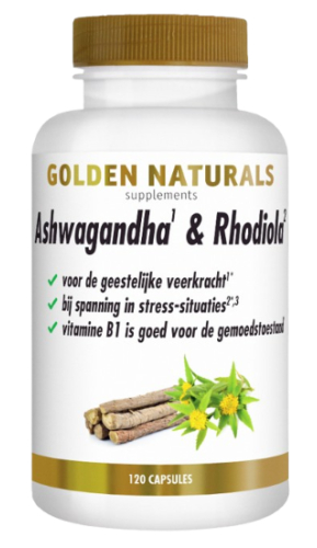 Golden Naturals Ashwagandha & Rhodiola 120 capsules