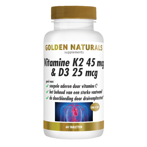  Golden Naturals Vitamine K2 45 mcg & D3 25 mcg