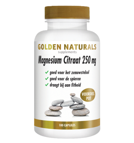 180 Kapseln Golden Naturals Magnesium Citraat 250 mg Voordeelpot