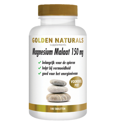 180 Tabletten Golden Naturals Magnesium Malaat 150 mg