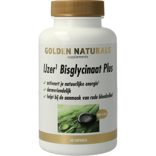 60 Kapseln Golden Naturals IJzer Bisglycinaat Plus