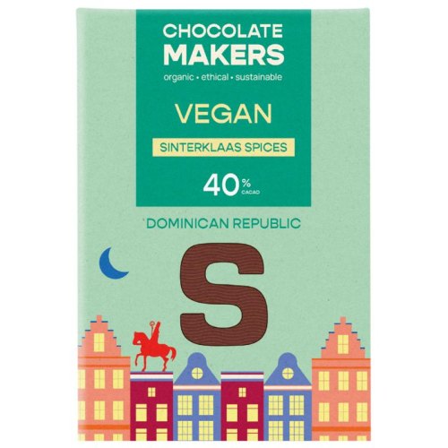 100 gram Chocolate Makers Chocoladeletter S Melk Sinterklaaskruiden Vegan