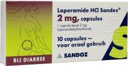 10 capsules Sandoz Loperamide HCl 2 mg