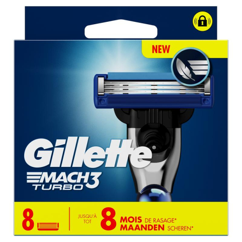 8 stuks Gillette Mach3 Turbo Scheermesjes 