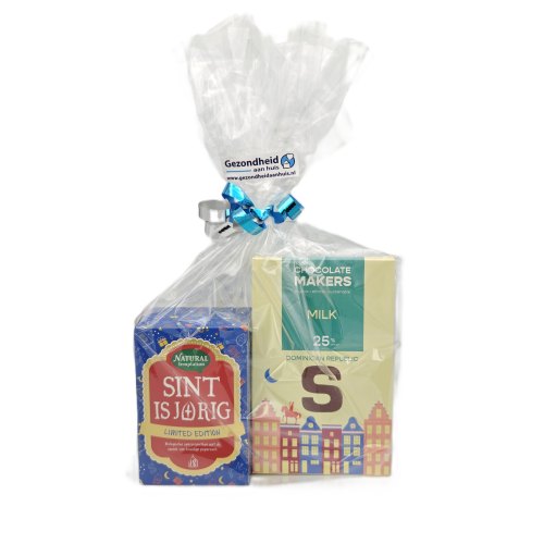 1 verpakking Gezondheid aan huis Cadeau Set Sinterklaas Thee & Chocoladeletter Melk