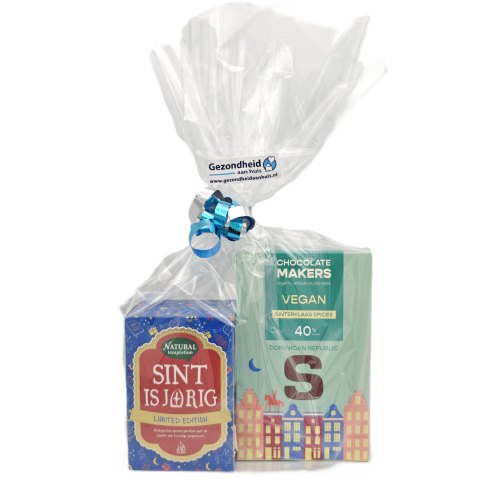 1 verpakking Gezondheid aan huis Cadeau Set Sinterklaas Thee & Chocoladeletter Vegan