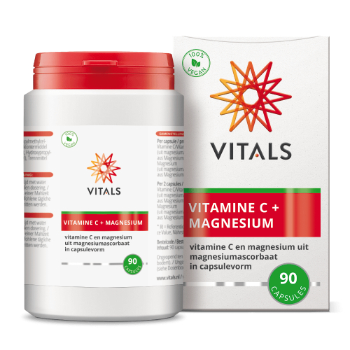 90 Kapseln Vitals Vitamine C + Magnesium Magnesiumascorbaat