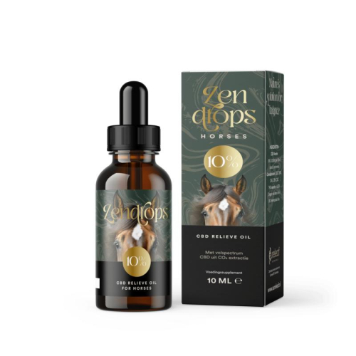10 ml Zendrops CBD Relieve Olie Paarden 10%