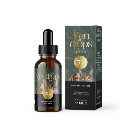 10 ml Zendrops CBD Relieve Olie Huisdieren 5%
