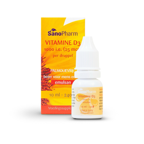 10 Ml SanoPharm Emulsan Vitamine D3 1000 IE 25 mcg