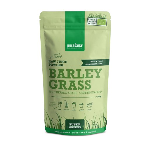 Purasana Barley Grass Sap Poeder Biologisch 200 Gramm