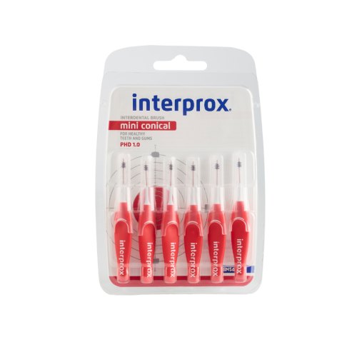 6 Stücke Interprox Ragers Mini Conical Rood 1,0 PHD
