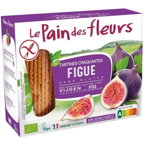 Le Pain des Fleurs Krokante Crackers met Vijgen Biologisch 150 gram