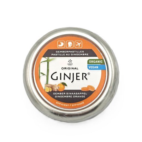 40 gram Lemon Pharma Ginjer Original Gember Pastilles Sinaasappel Biologisch