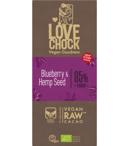70 gram Lovechock Blueberry & Hemp Seed Reep Biologisch