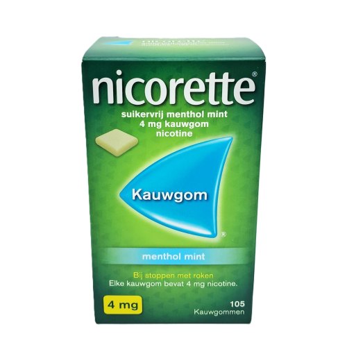 Kauwgom Menthol Mint 4 mg Nicorette 105 Stücke