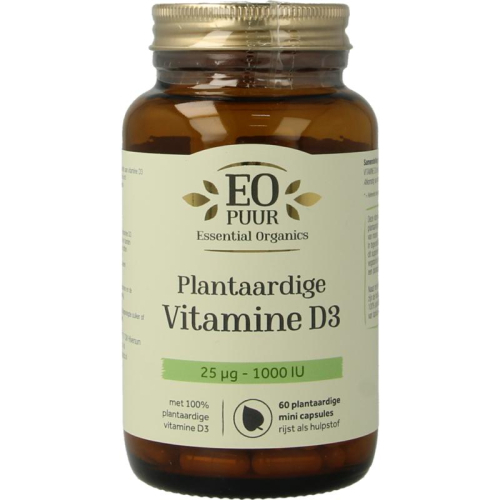 60 capsules Essential Organics Puur Plantaardige Vitamine D3 25 mcg