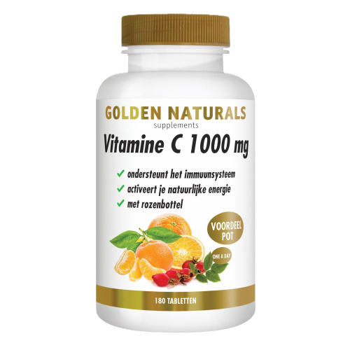  Golden Naturals Vitamine C 1000 mg met Rozenbottel Time Release Voordeelpot
