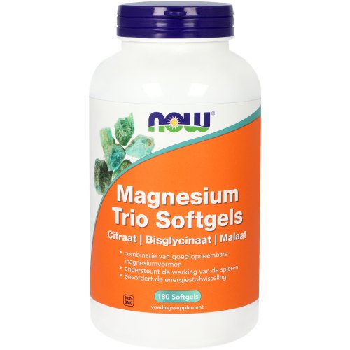 NOW Magnesium Trio Softgels 180 Softgels