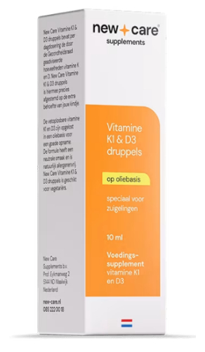 10 ml New Care Vitamine K1 & D3 Oliedruppels Speciaal voor Zuigelingen