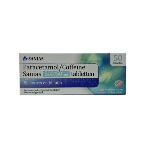 50 Tabletten Sanias Paracetamol 500 mg  Coffeine 50 mg