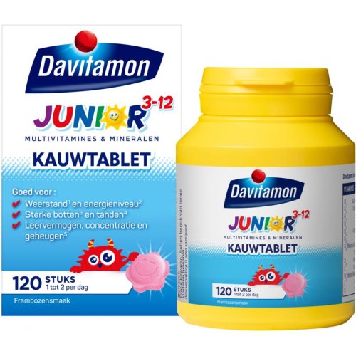 Davitamon Junior Multivitamines & Mineralen 3-12 jaar 120 Kautabletten