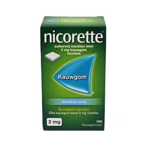 Nicorette Kauwgom Menthol Mint 2 mg  105 Stücke