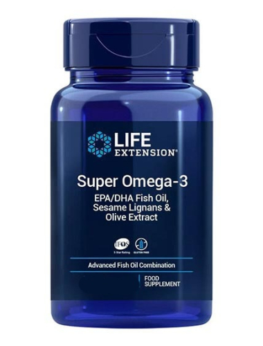 Life Extension Super Omega-3 EPA-DHA Visolie, Sesamliganen & Olijfextract 60 Softgels