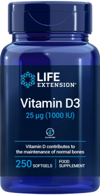 Life Extension Vitamin D3 1000 IU (25 mcg) 250 Softgels