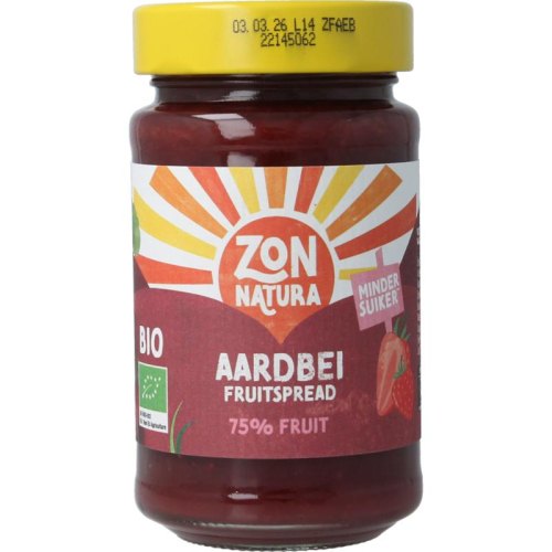 250 gram Zonnatura Fruitspread Aardbeien Biologisch