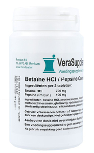 VeraSupplements Betaïne HCI - Pepsine Complex 200 Tabletten