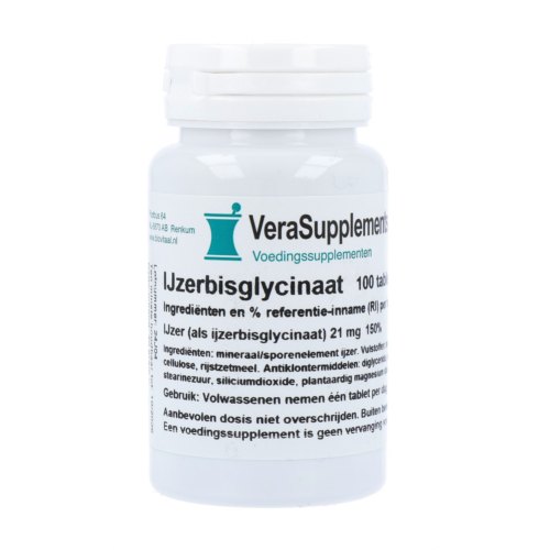VeraSupplements IJzerbisglycinaat 100 Tabletten