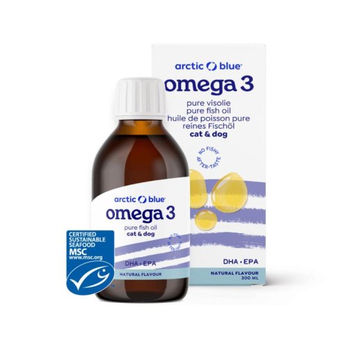 Arctic Blue Omega 3 Pure Arctische Visolie MSC voor Hond & Kat 300 Ml