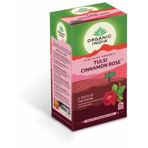 Organic India Tulsi Cinnamon Rose Thee Biologisch 25 Tüte