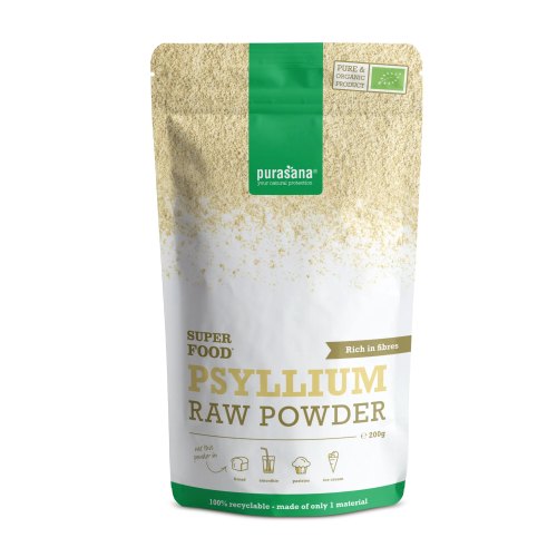 Purasana Psyllium Raw Powder Biologisch 200 Gramm
