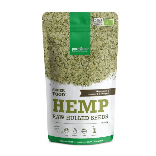 Purasana Hemp Raw Hulled Seeds Biologisch 200 Gramm