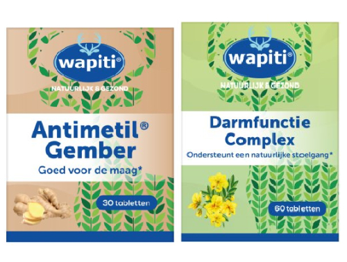30+60 tablets Wapiti Antimetil Gember + Darmfunctie Complex