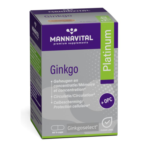 60 V-caps Mannavital Ginkgo Platinum