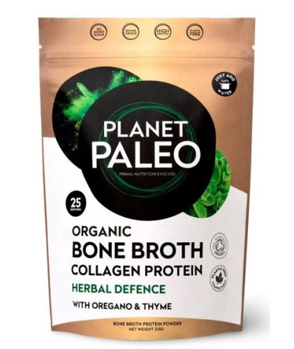 Planet Paleo Bone Broth Collagen Protein Herbal Defence Biologisch 225 Gramm