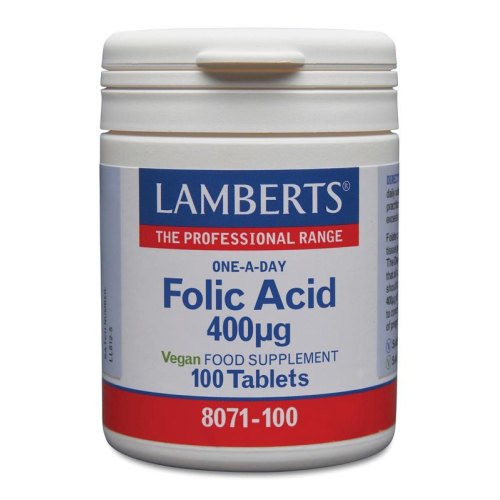 Lamberts Folic Acid (Foliumzuur) 400 mcg  100 tablets