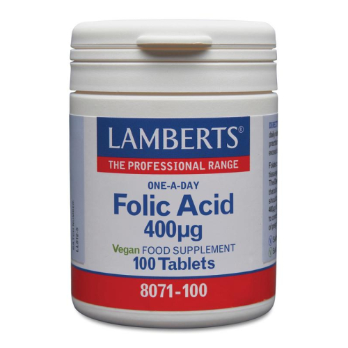 Lamberts Folic Acid (Foliumzuur) 400 mcg  100 tablets