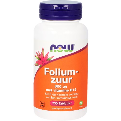 250 Tabletten NOW Foliumzuur 800 mcg