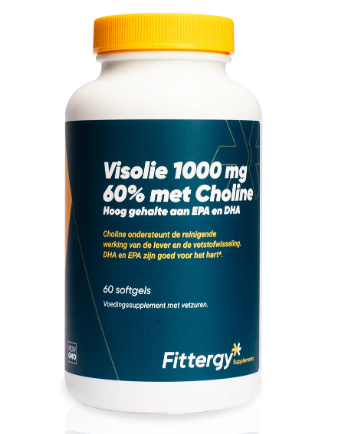 60 softgels Fittergy Visolie 1000 mg 60% met Choline