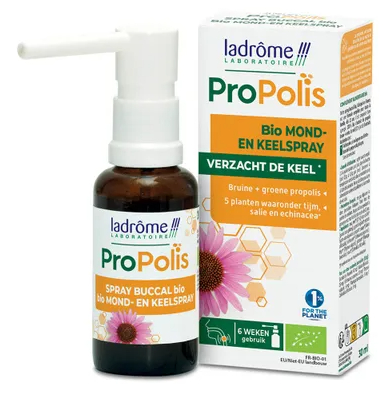 Ladrôme Laboratoire Propolis Keel- en Mondspray Biologisch 30 Ml